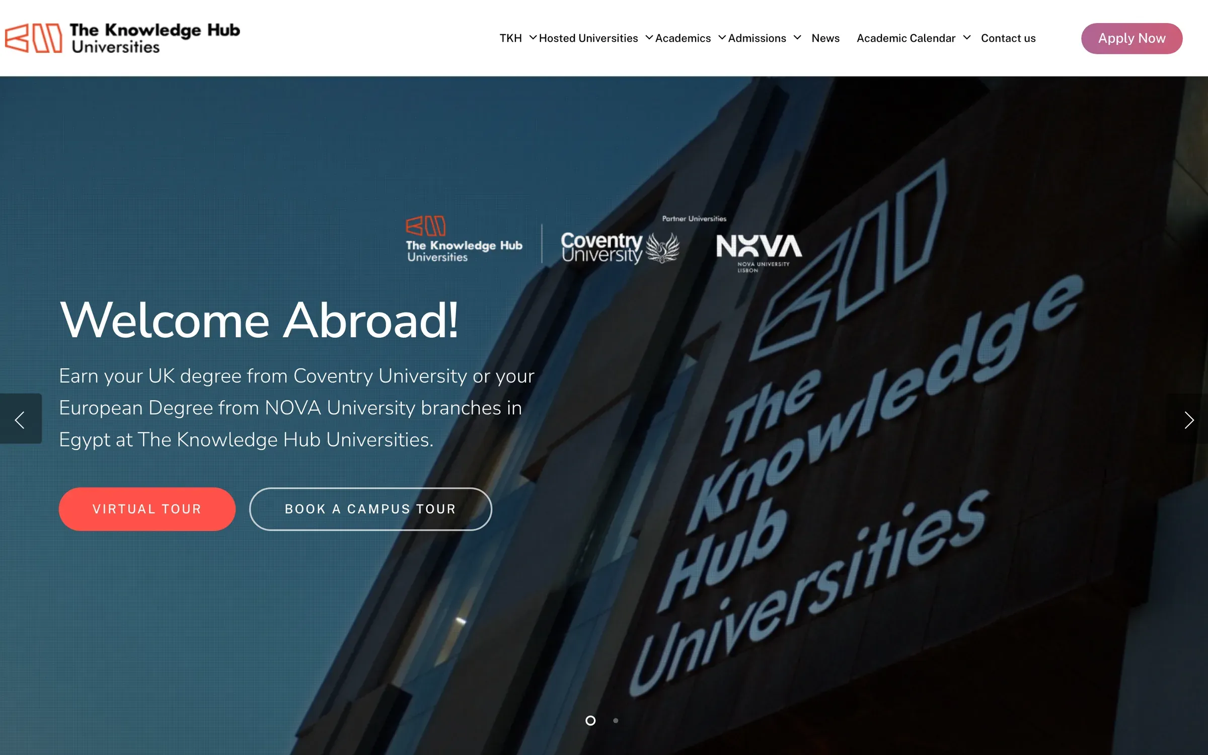 The Knowledge Hub Universities homepage